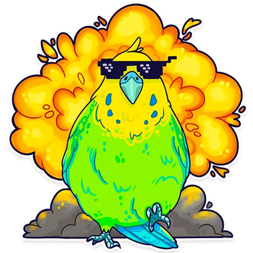 Sticker ПАПУГИ by @kotypic - 3