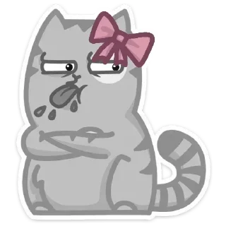 Sticker Персик с бантом @kungrl @tgsticker - 7