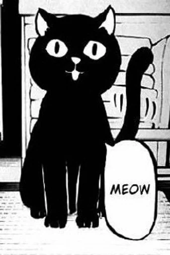 cat black and white drawing