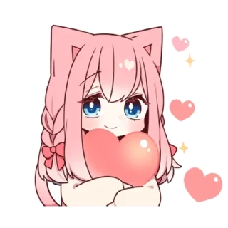 Sticker Розовая кошечка - @tg_sticks - 9