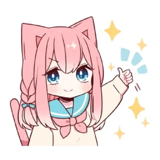 Sticker Розовая кошечка - @tg_sticks - 4