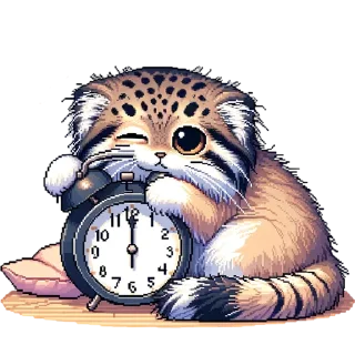 Стикер pixel-manul - 1