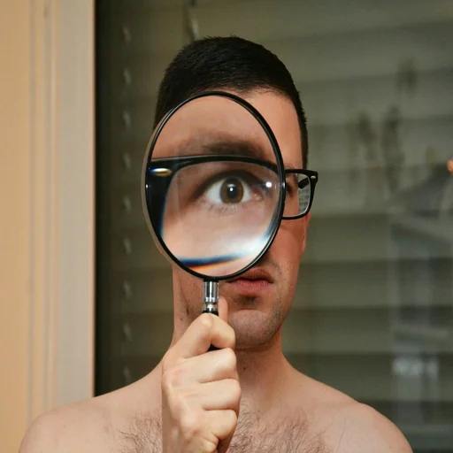 person human face hand glass