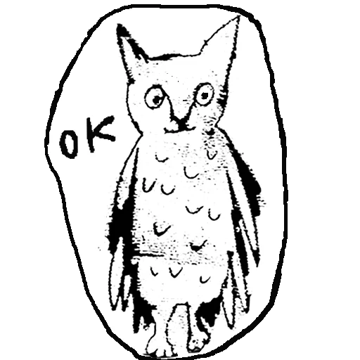 эскиз сова рисование