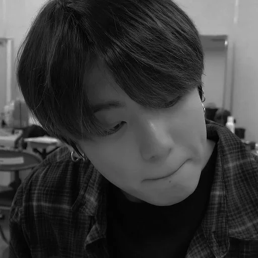 person human face black and white