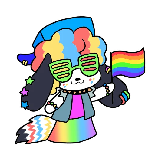 Стикер радужная сабака🐾 - 10