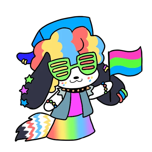 Стикер радужная сабака🐾 - 9