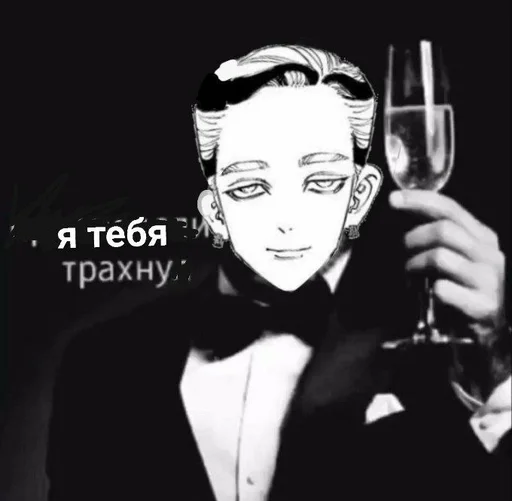 human face drink black and white