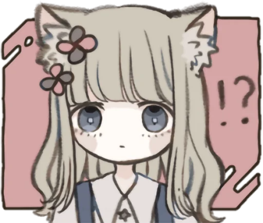 Стикер punipuni_nekomimi_chan_and_marshmallow_san - 1