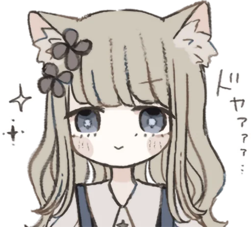 nekomimi chan and marshmallow san • @punipuni_stickers - 