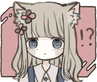 Стикер nekomimi chan and marshmallow san • @punipuni_stickers - 1