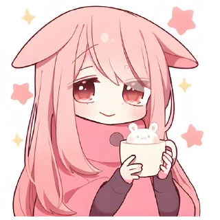 Стикер Розовый зайчик @e4zybot - 8