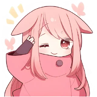 Стикер Розовый зайчик @e4zybot - 3