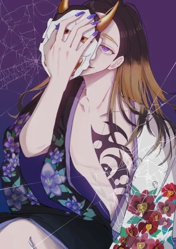 anime human face flower