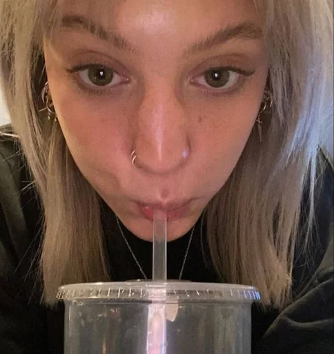 person human face soft drink