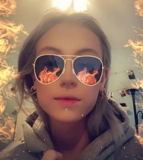 human face goggles selfie