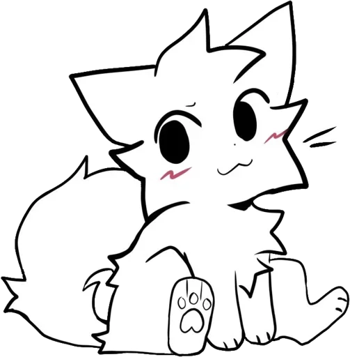 эскиз кошка клипарт