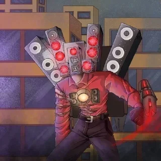 Стикер Speaker Man Titan. @sozdat_stikery_bot - 2