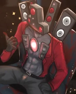 Стикер Speaker Man Titan. @sozdat_stikery_bot - 10