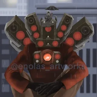 Стикер Speaker Man Titan. @sozdat_stikery_bot - 7