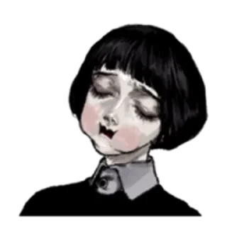 Sticker Грустная девочка - 8