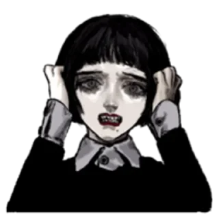 Sticker Грустная девочка - 1