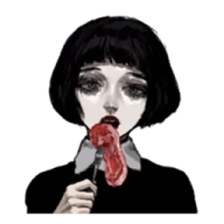 Sticker Грустная девочка - 7