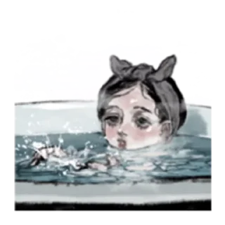 Sticker Грустная девочка - 9