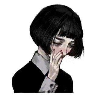 Sticker Грустная девочка @tg_sticks - 8