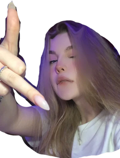 person finger human face