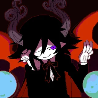 Sticker 𝘴𝘢𝘵𝘢𝘯𝘪𝘤𝘬 ⁰¹  @okegomstickerss - 0