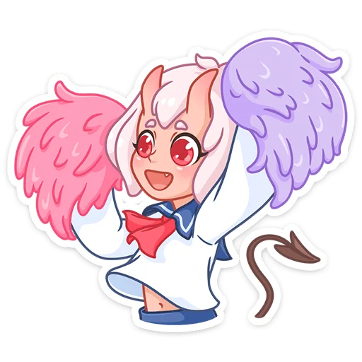 Школьница Они-тян :: @stickroom - 