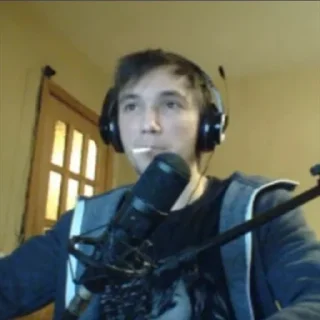 person microphone headphones