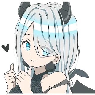 Sticker Серебряная дьяволица @Nyasticks - 9