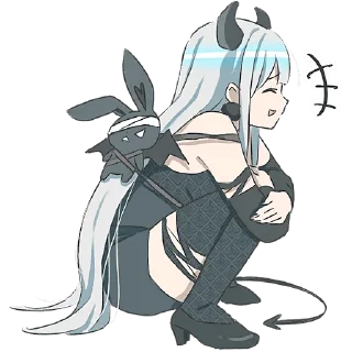 Sticker Серебряная дьяволица @Nyasticks - 1