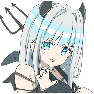 Sticker Серебряная дьяволица @Nyasticks - 3