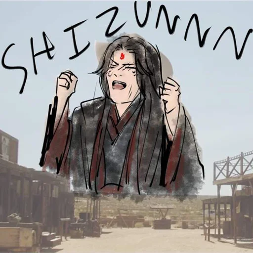 anime human face sky