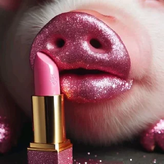 Sticker Слей свинки 💅🏻🐽 - 0