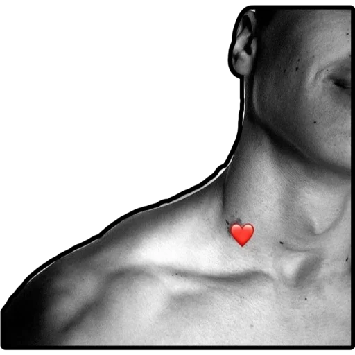 черно-белый Человек шея