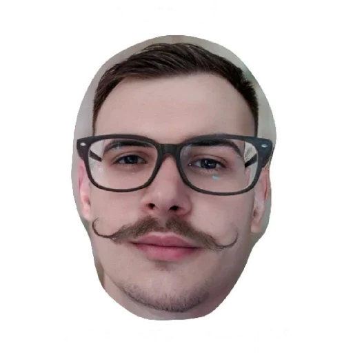 human face glasses text