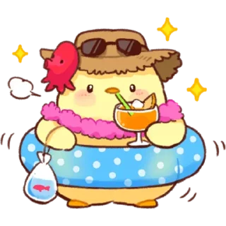 Стикер Soft and Cute Chicks Summer @TgSticker - 6