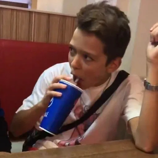 person human face soft drink