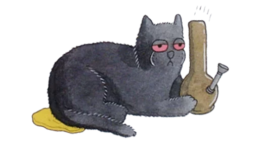 эскиз кошка рисование