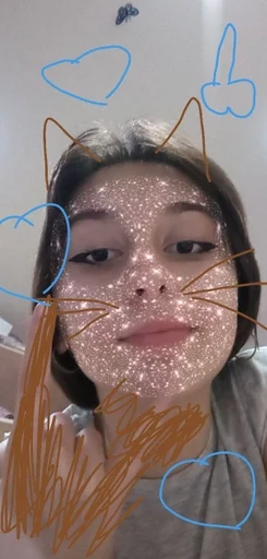 human face handwriting selfie