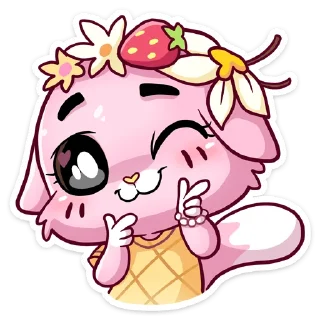Sticker @stickers_vk Клубничная Ванилька без текста - 5