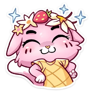 Sticker @stickers_vk Клубничная Ванилька без текста - 11