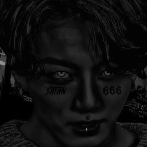 human face black and white person