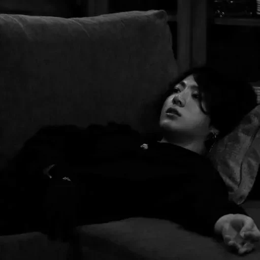 black and white indoor person