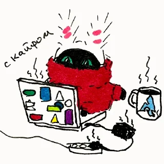 Стикер Эта нейросеть обучалась 34 года - 5