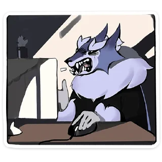 Стикер Волчик - @stickers_vk - 6